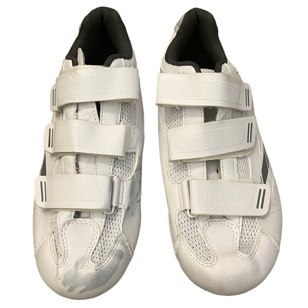 Women’s Tommaso Pista 100 White & Silver Ready to Ride Indoor Cycling Shoes